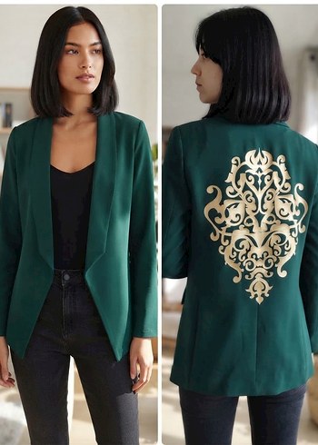 Zara Zumrut Yesili Siklik Sal Yaka Blazer