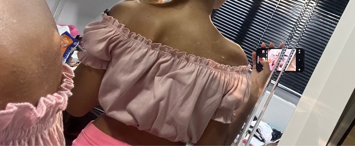 H&M h&m toz pembe crop