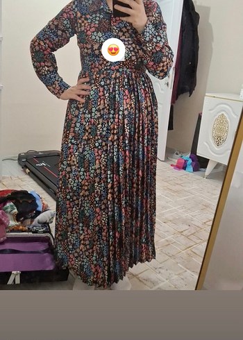 Çiçek Desenli Uzun Kollu Bohem Elbise - Görsel 2