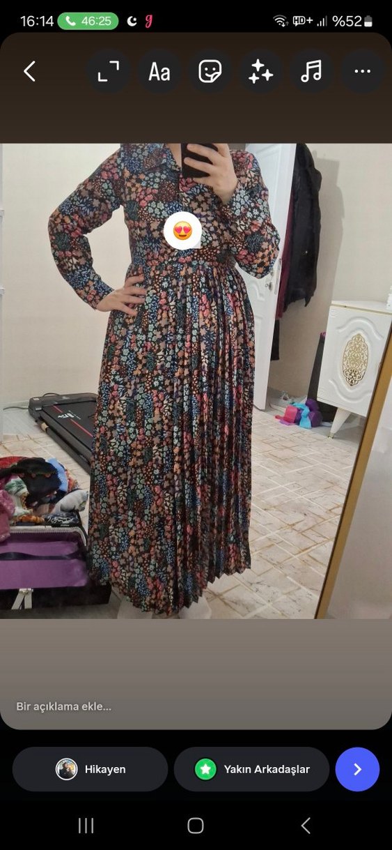 Çiçek Desenli Uzun Kollu Bohem Elbise - Görsel 2