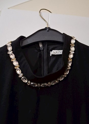 Uzun Kollu Siyah Drapeli Abiye Elbise - Görsel 2