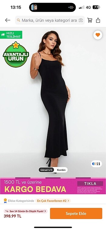 Trendyolmilla siyah fitted/vücuda oturan askılı maxi esnek örme  - Görsel 2