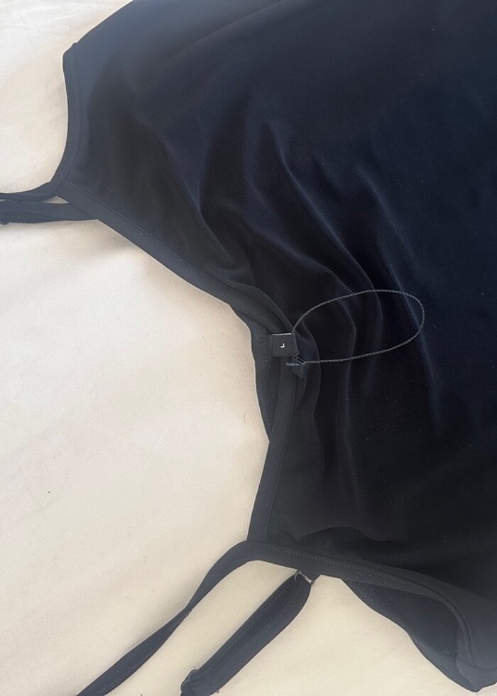 Trendyolmilla siyah fitted/vücuda oturan askılı maxi esnek örme  - Görsel 3