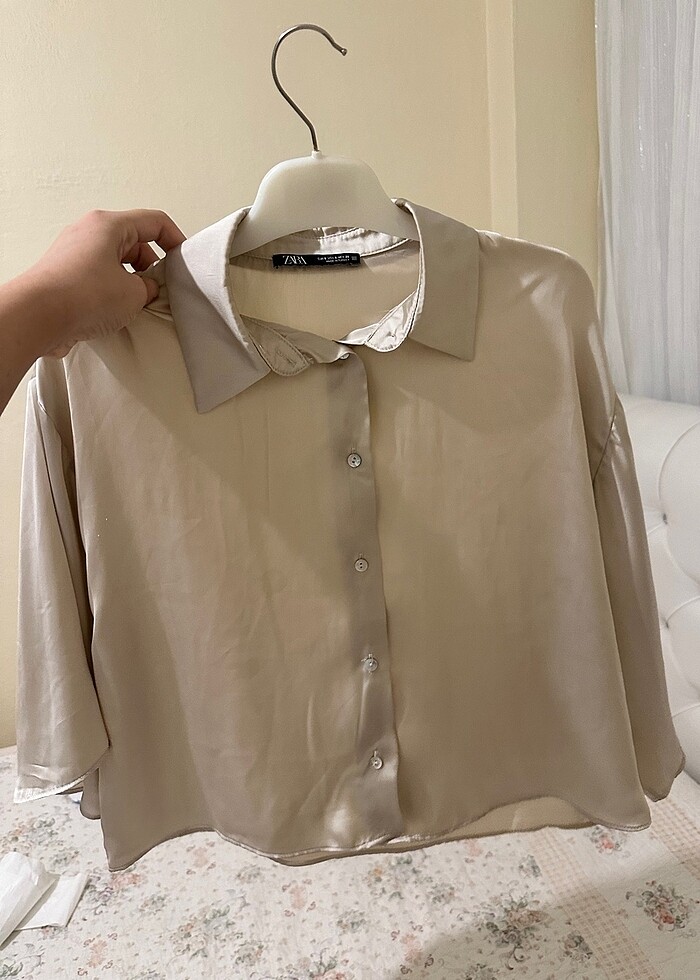 Zara saten gömlek - Görsel 4
