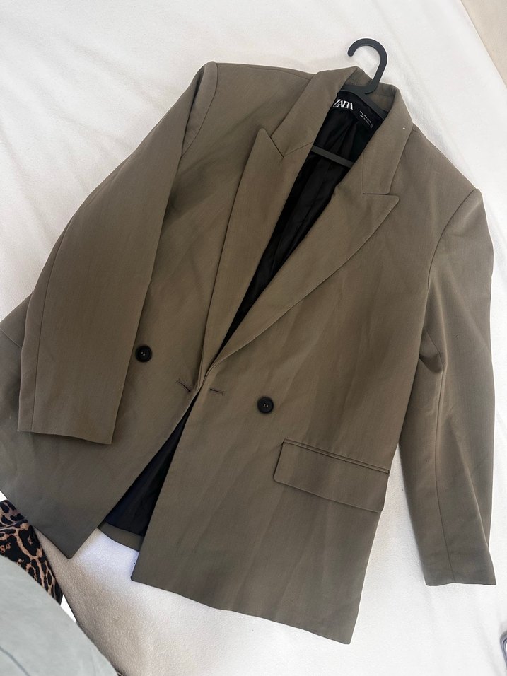 Haki Düğmeli Kadın Blazer Ceket - Görsel 2