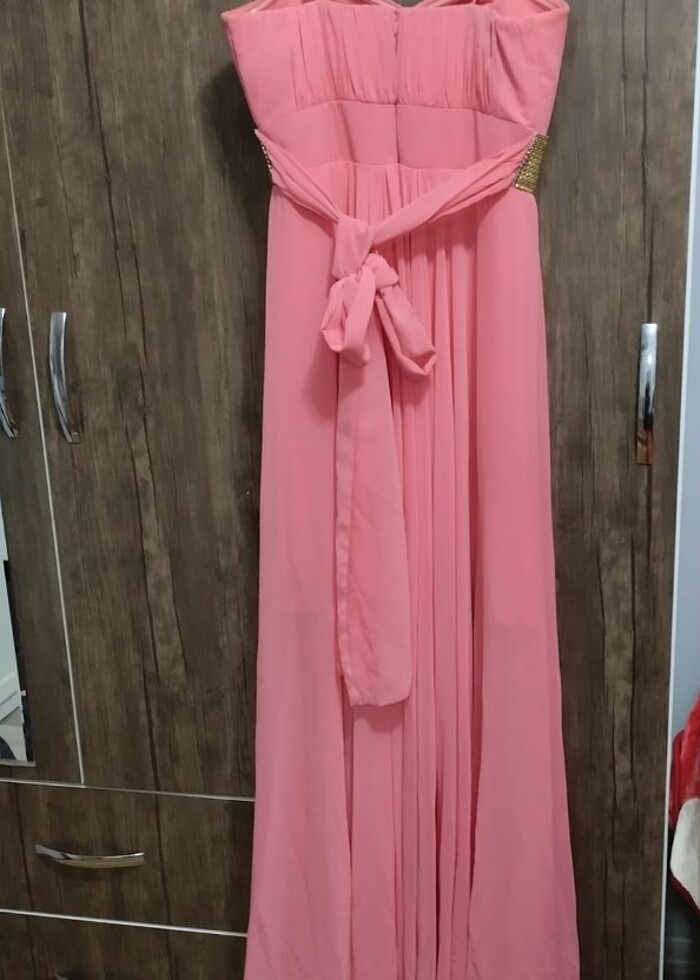 İpli pembe abiye  - Görsel 2