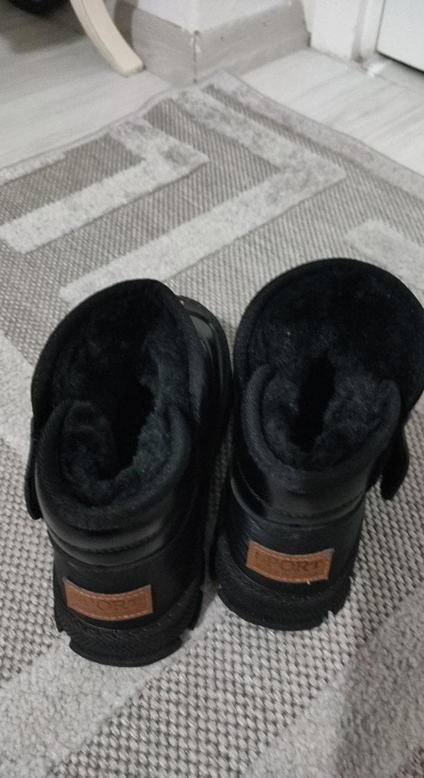 Siyah  içi yün Erkek Çocuk kar Botu - Görsel 3