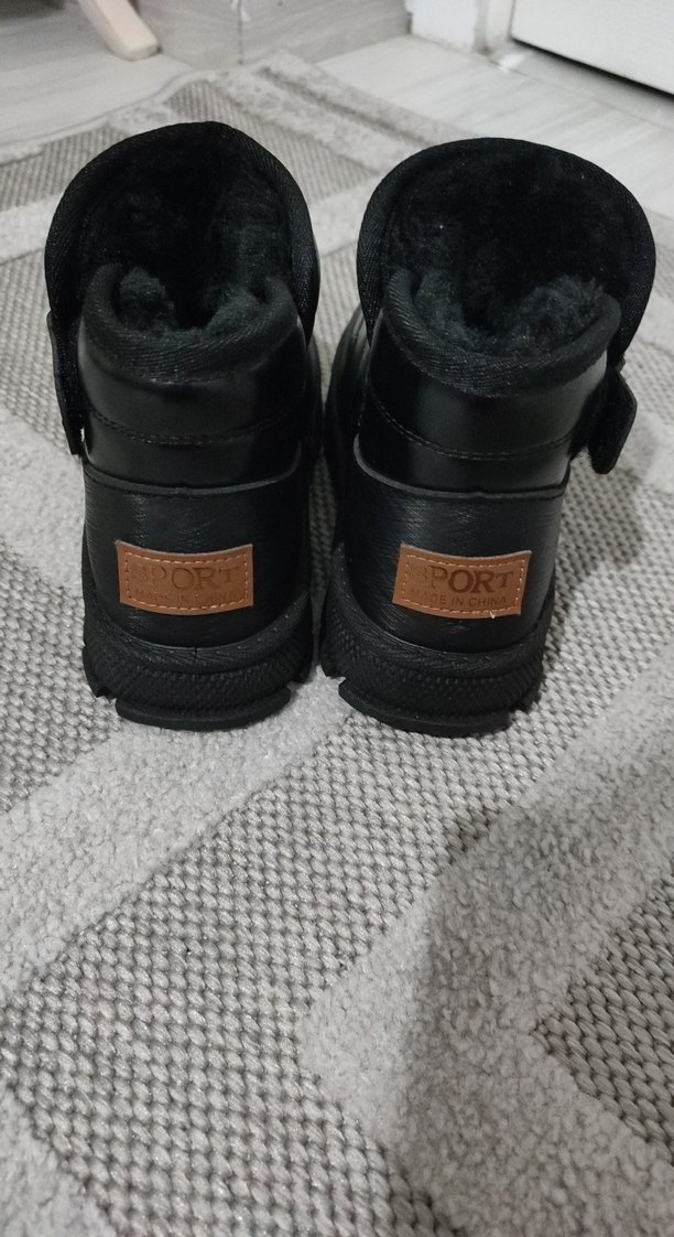 Siyah  içi yün Erkek Çocuk kar Botu - Görsel 2