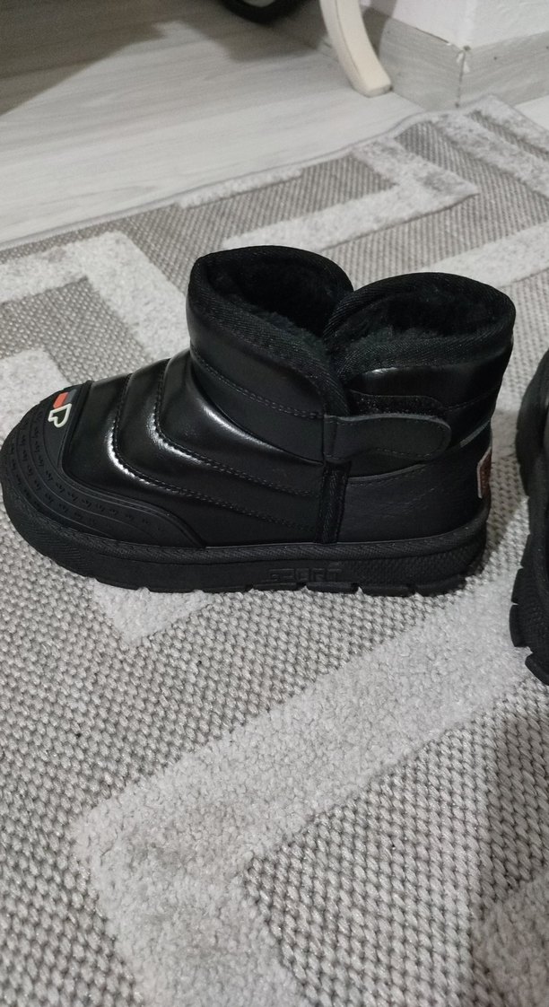 Siyah  içi yün Erkek Çocuk kar Botu - Görsel 4