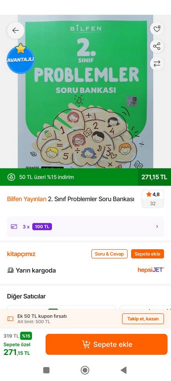 Bilfen 2. Sınıf Problemler Soru Bankası - Görsel 2