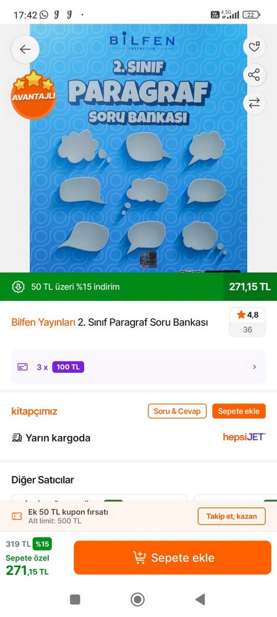 Bilfen 2. Sınıf Paragraf Soru Bankası - Görsel 2