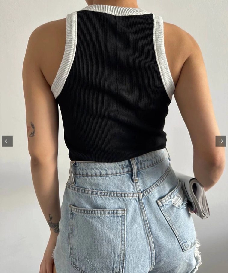 SİYAH BEYAZ Biyeli Atlet 

Ürün Kodu: 55LI4VDJUJma - Görsel 2