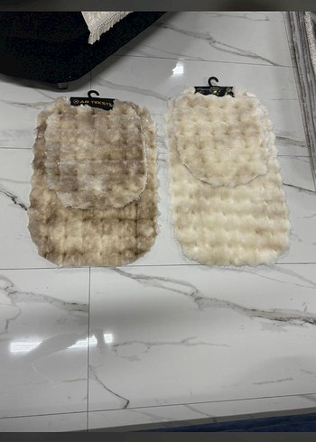 Bej Banyo Paspası Seti, Yumuşak Dokulu