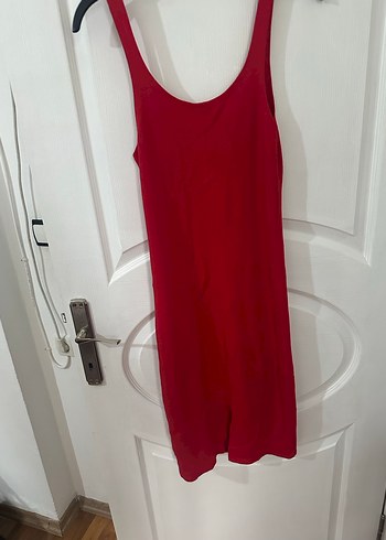 Kırmızı Midi Kalem Elbise - Görsel 3
