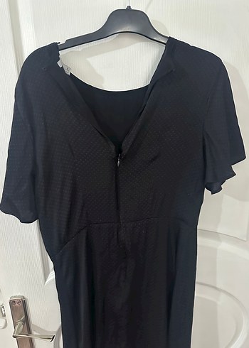 Siyah Midi Kadın Elbise Kısa Kollu - Görsel 4