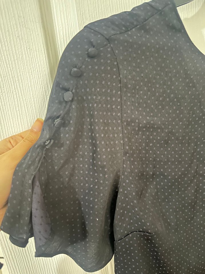 Siyah Midi Kadın Elbise Kısa Kollu - Görsel 3