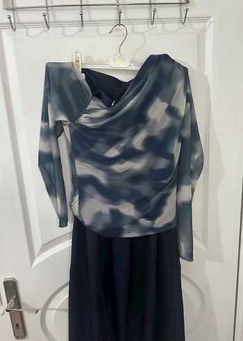 Kadın Lacivert Keten Kemerli Pantolon - Görsel 2