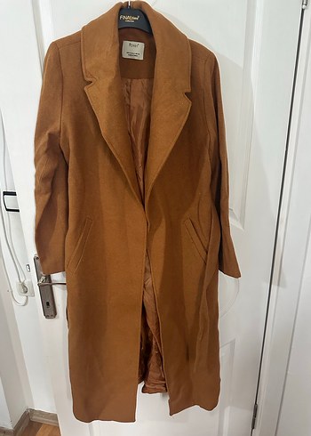 Kahverengi Süet Uzun Kemerli Kadın Kaban - Görsel 5