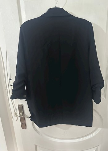 Siyah Düğmeli Kadın Midi Blazer - Görsel 5