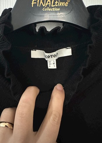 Kadın Siyah Uzun Kollu Örgü Bluz - Görsel 2