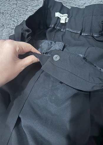 Gri Pilili Midi Kadın Kumaş Pantolon - Görsel 4