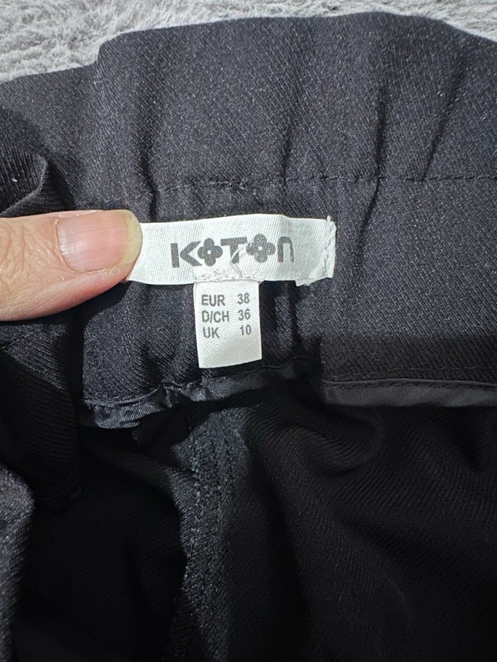 Gri Pilili Midi Kadın Kumaş Pantolon - Görsel 2