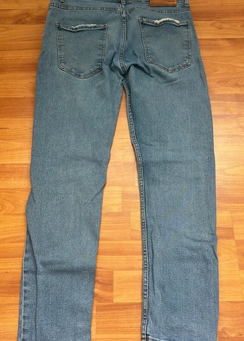 Zara Düğmeli Mavi Kadın Kot Pantolon
