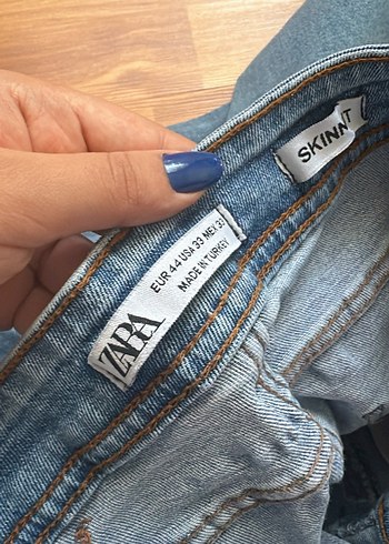 33 Beden Düğmeli Mavi Kadın Kot Pantolon