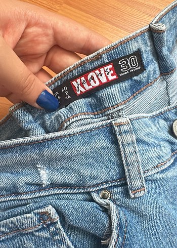 40 Beden Mavi Rahat Kesim Midi Kadın Kot Pantolon