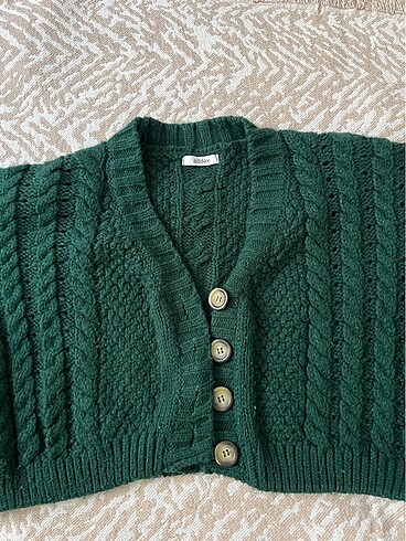Yeşil crop hırka