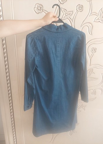 Mavi Düğmeli Kadın Denim Ceket