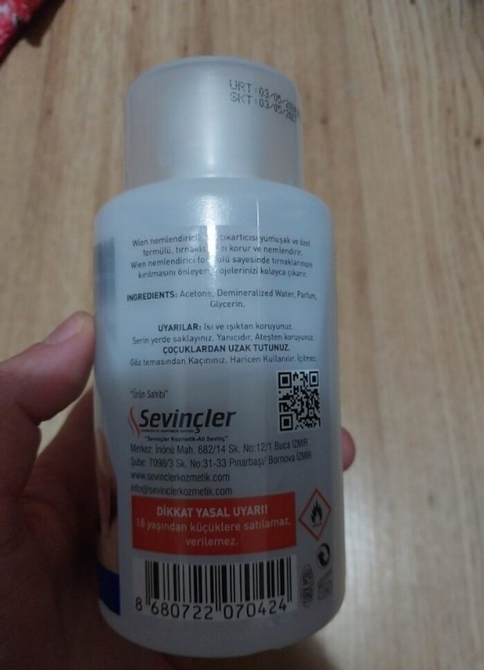 Wien Oje Sil 200 ml aseton sifir urun hic kullanilmamistir . - Görsel 2