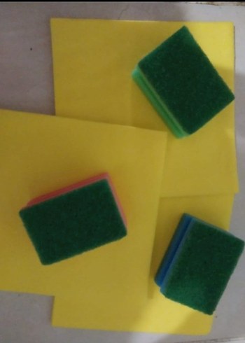 sari bez  3 tane ve bulasik sungeri 3 tane seti - Görsel 2