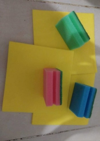 sari bez  3 tane ve bulasik sungeri 3 tane seti - Görsel 6