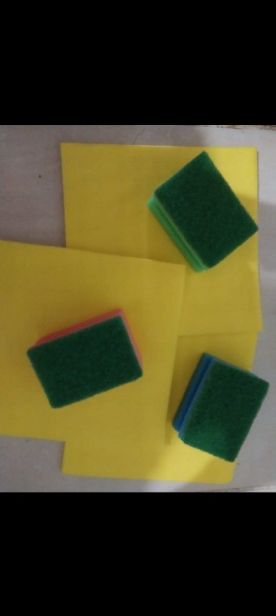 sari bez  3 tane ve bulasik sungeri 3 tane seti - Görsel 5