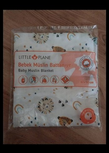 Little Plane Bebek Müslin Battaniye 80x90 cm sifir urun - Görsel 2