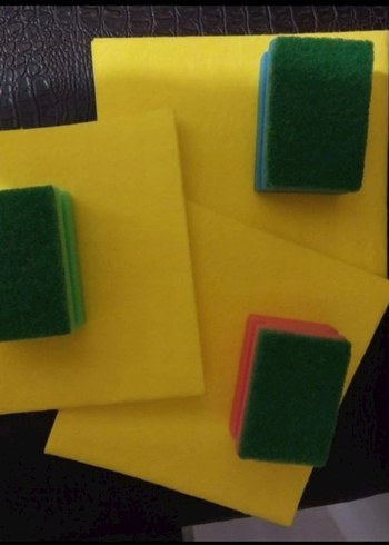 sari bez 3 lü set 3lü bulasik sungeri sifir urun - Görsel 8