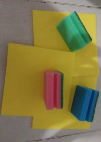 sari bez 3 lü set 3lü bulasik sungeri sifir urun - Görsel 7