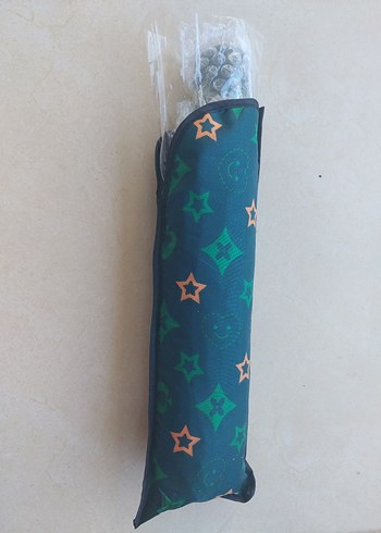 Renkli Yeşil Pileli Kadın Şemsiye sifir urun - Görsel 8