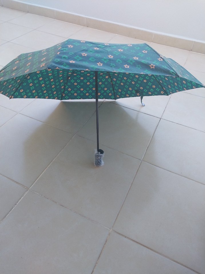 Renkli Yeşil Pileli Kadın Şemsiye sifir urun - Görsel 2