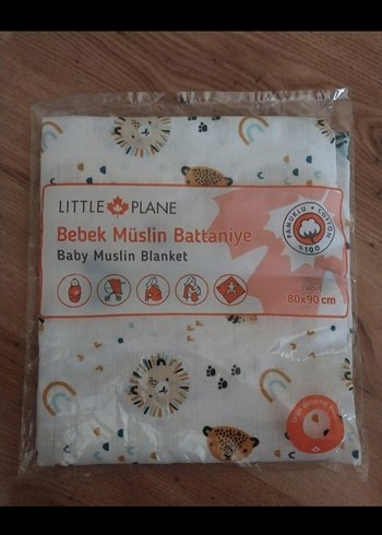 Little Plane Bebek Müslin Battaniye 80x90 cm sifir urun - Görsel 2