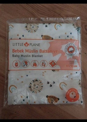 Little Plane Bebek Müslin Battaniye 80x90 cm sifir urun - Görsel 5