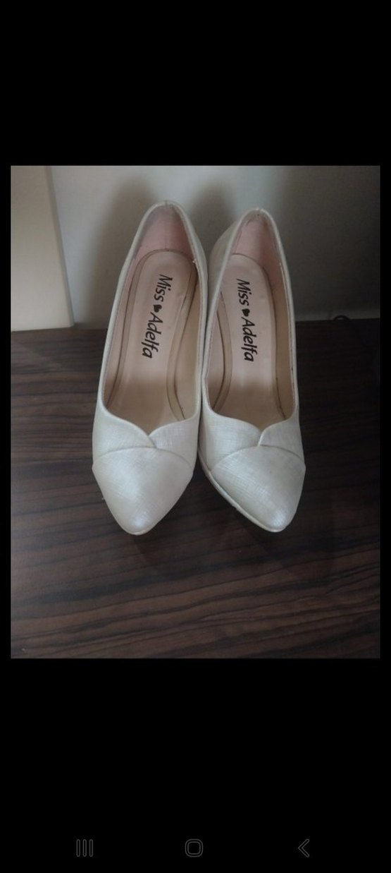 Beyaz Yılan Desenli Kadın Stiletto Topuklu gelin ayakkabisi 38no - Görsel 2