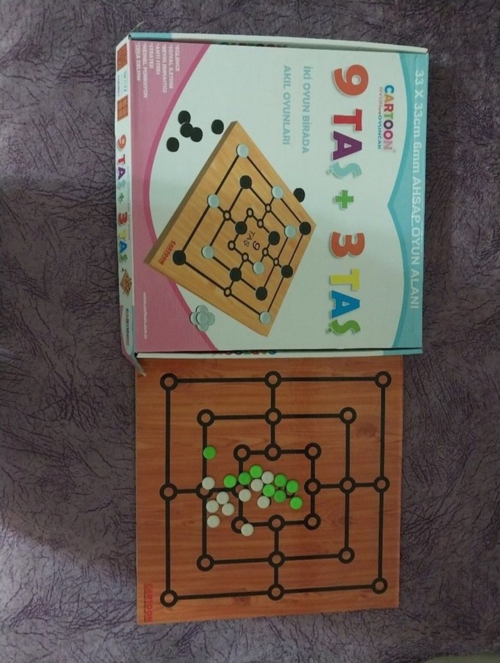 Ahşap 9 Taş + 3 Taş Zeka Oyunu sadece 1 kez kullanildi - Görsel 3