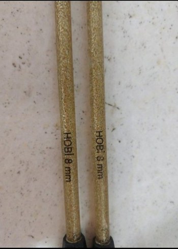 Parlak simli örgü şişi 8 numara sifir urun - Görsel 6