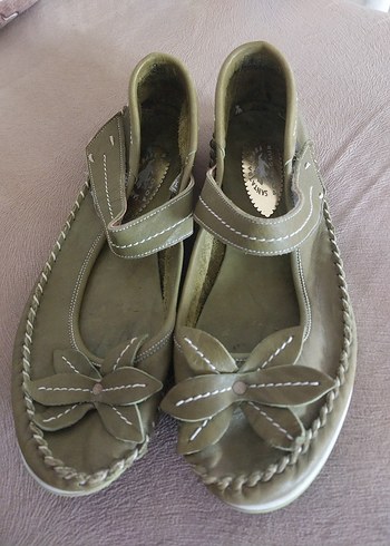 Kadın Haki Süet Dolgu Topuklu Ayakkabı 38 numara - Görsel 5