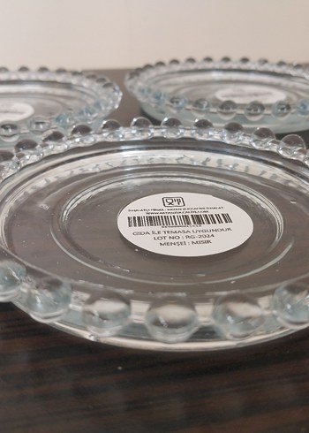 Yuvarlak Kenar Detaylı Cam Tabak Seti 3 adet - Görsel 2