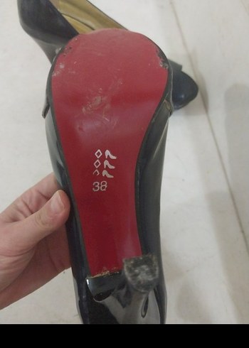 Klasik Siyah Tokalı Stiletto Topuklu Ayakkabı 38 numara - Görsel 5