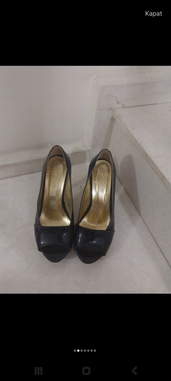 Klasik Siyah Tokalı Stiletto Topuklu Ayakkabı 38 numara - Görsel 2