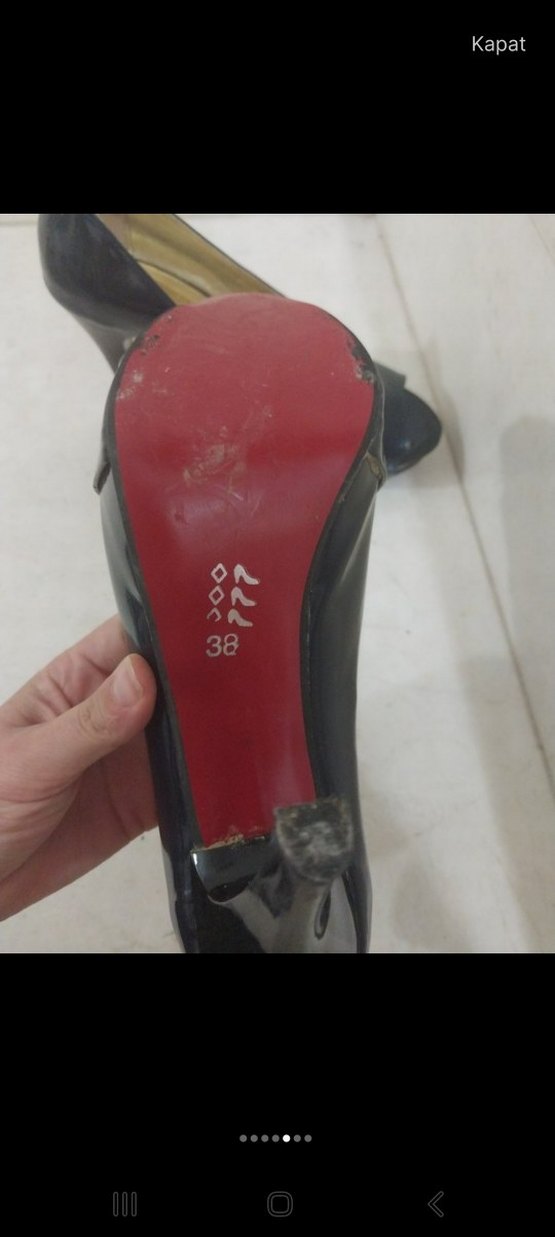 Klasik Siyah Tokalı Stiletto Topuklu Ayakkabı 38 numara - Görsel 5